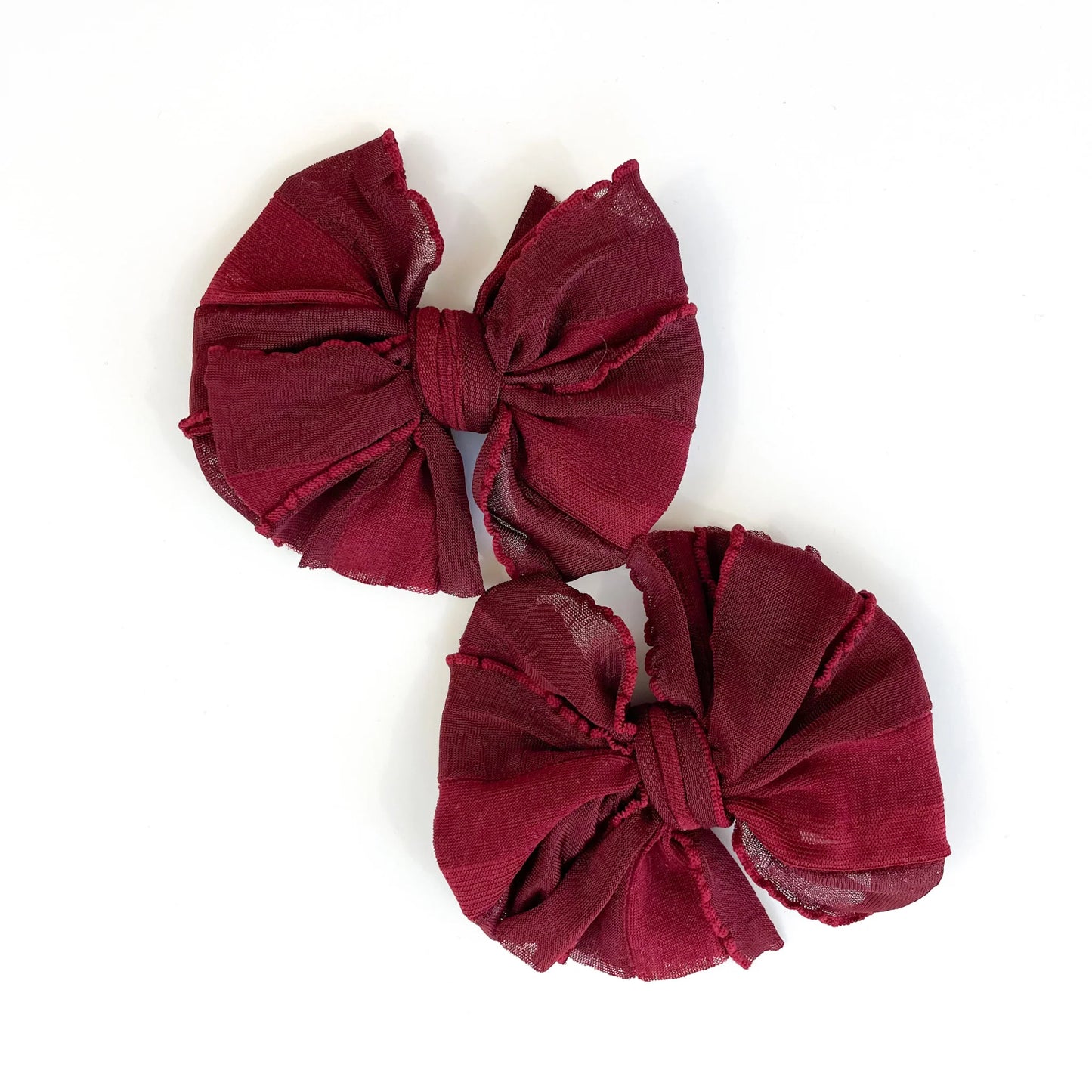 Ruffle Piggy Bow Clip Set