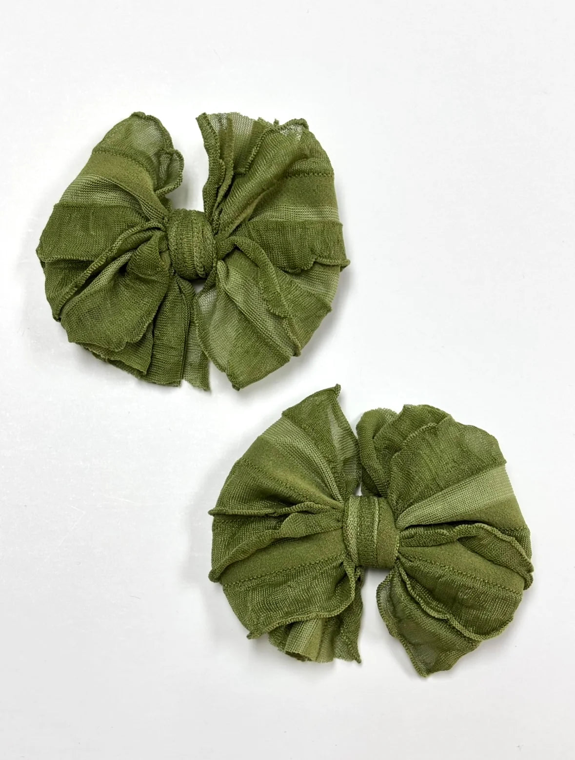 Ruffle Piggy Bow Clip Set