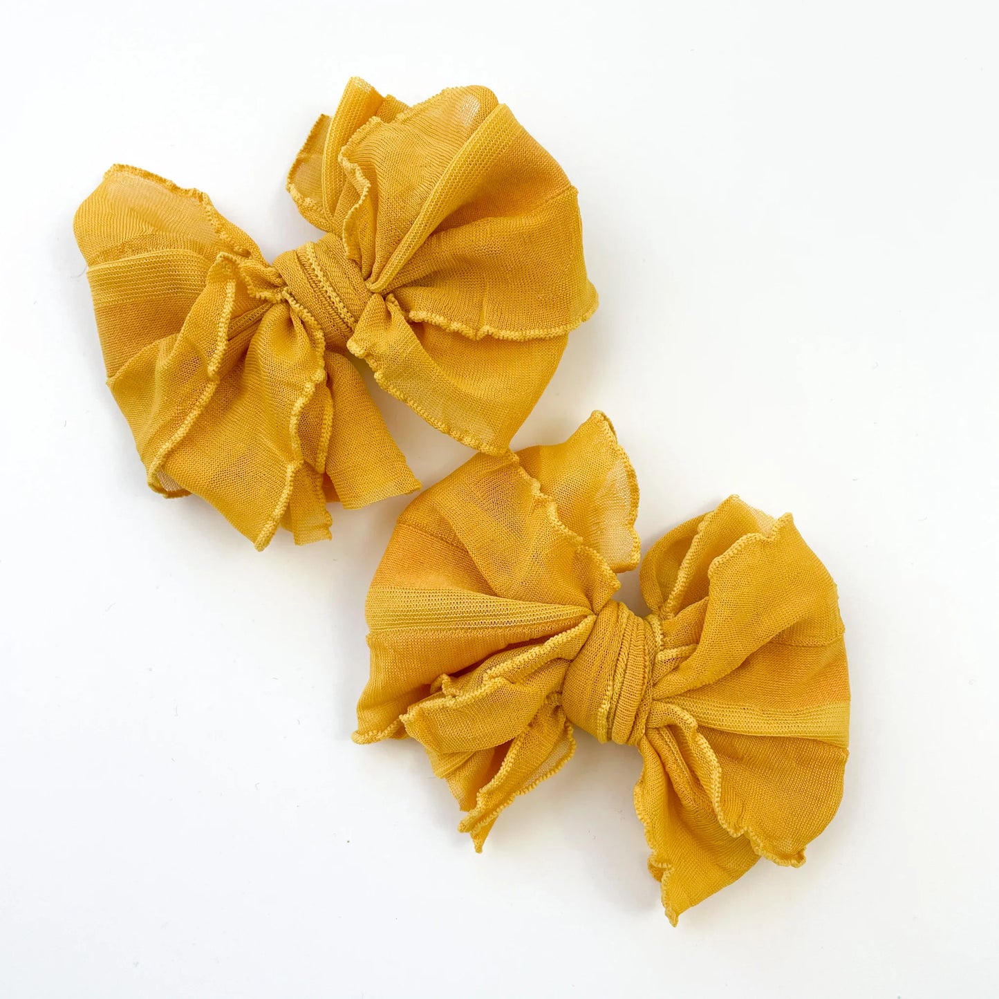Ruffle Piggy Bow Clip Set