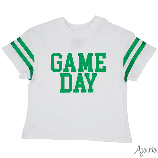 GAME DAY Glitter T’ Green