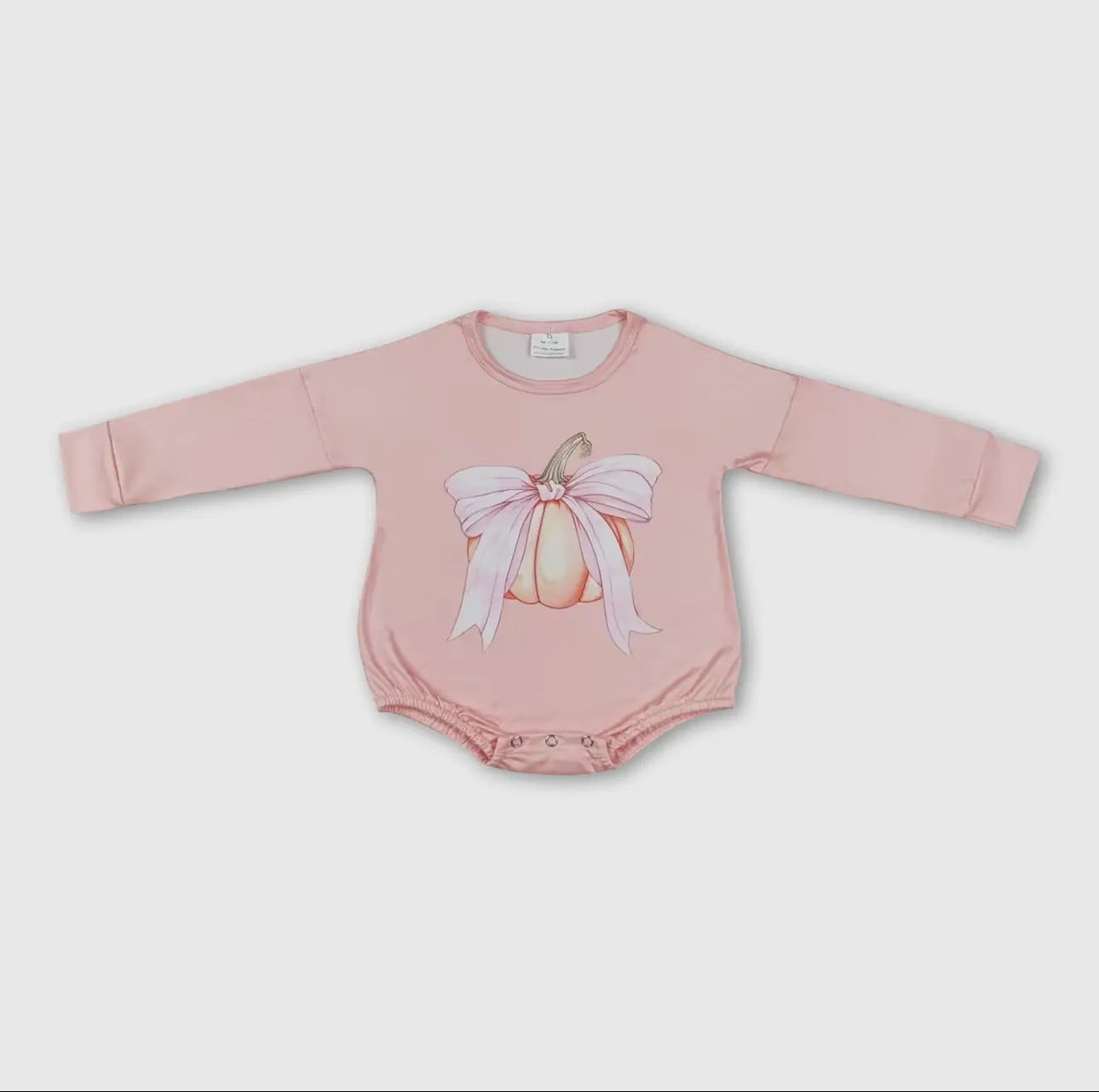 Long Sleeve Pumpkin Bow Bubble