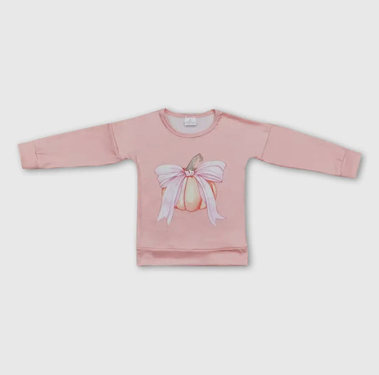 Long Sleeve Pumpkin Bow Shirt