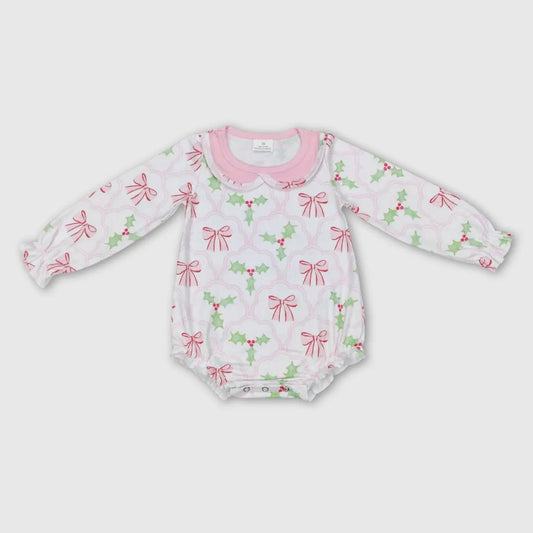 Pink Bow Mistletoe Bubble