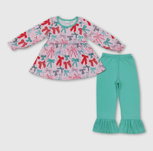 Colorful Bow Long Sleeve Set