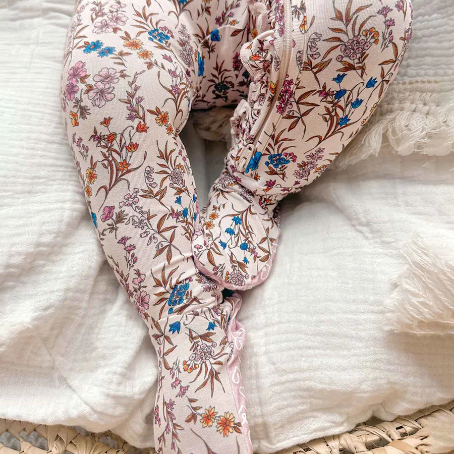 Ariana Ruffled Zippered Footie