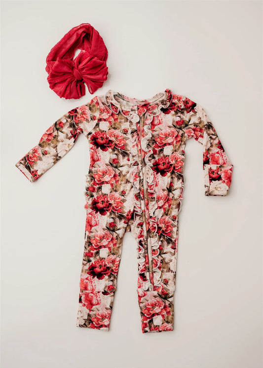 Crimson Bloom Footie