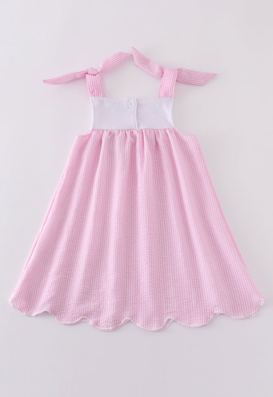 Pink Seersucker Ice Cream Dress