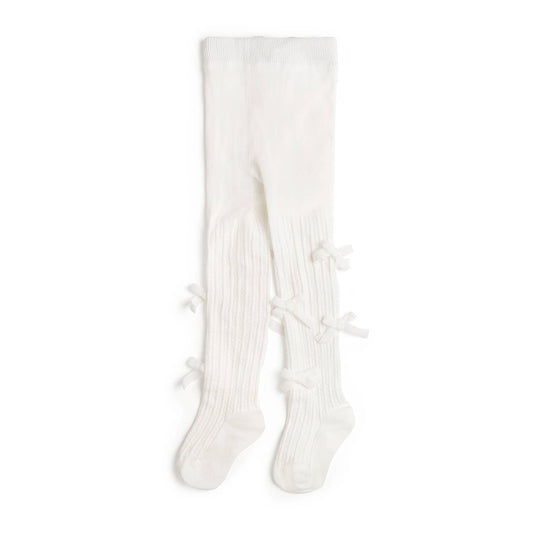 Ivory Velvet Mini Bow Tights