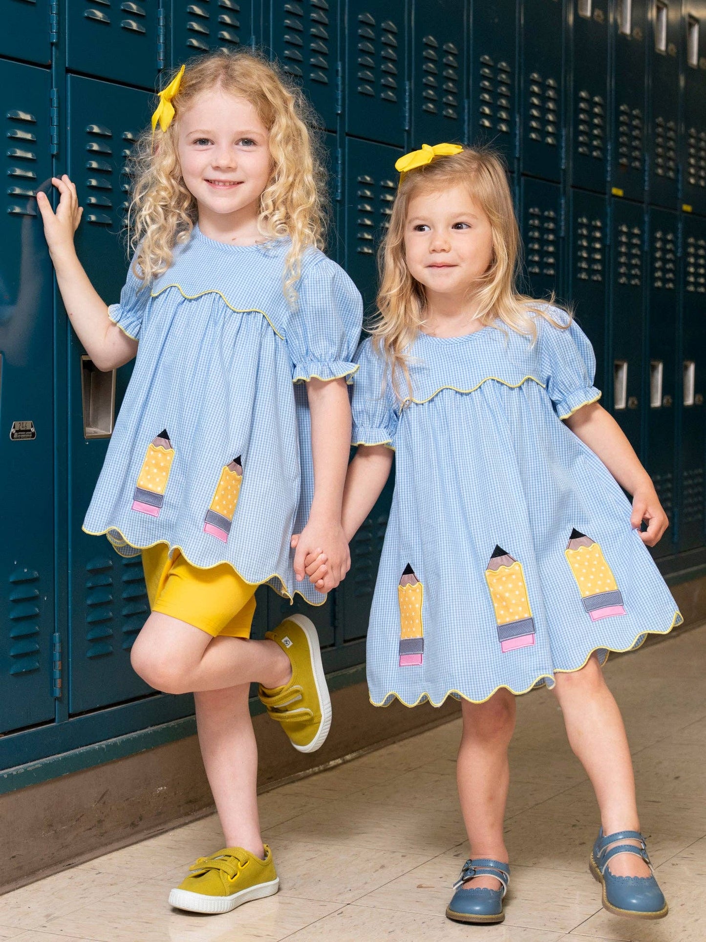 Scallop Hem Embroidered Pencils 100% Cotton Dress