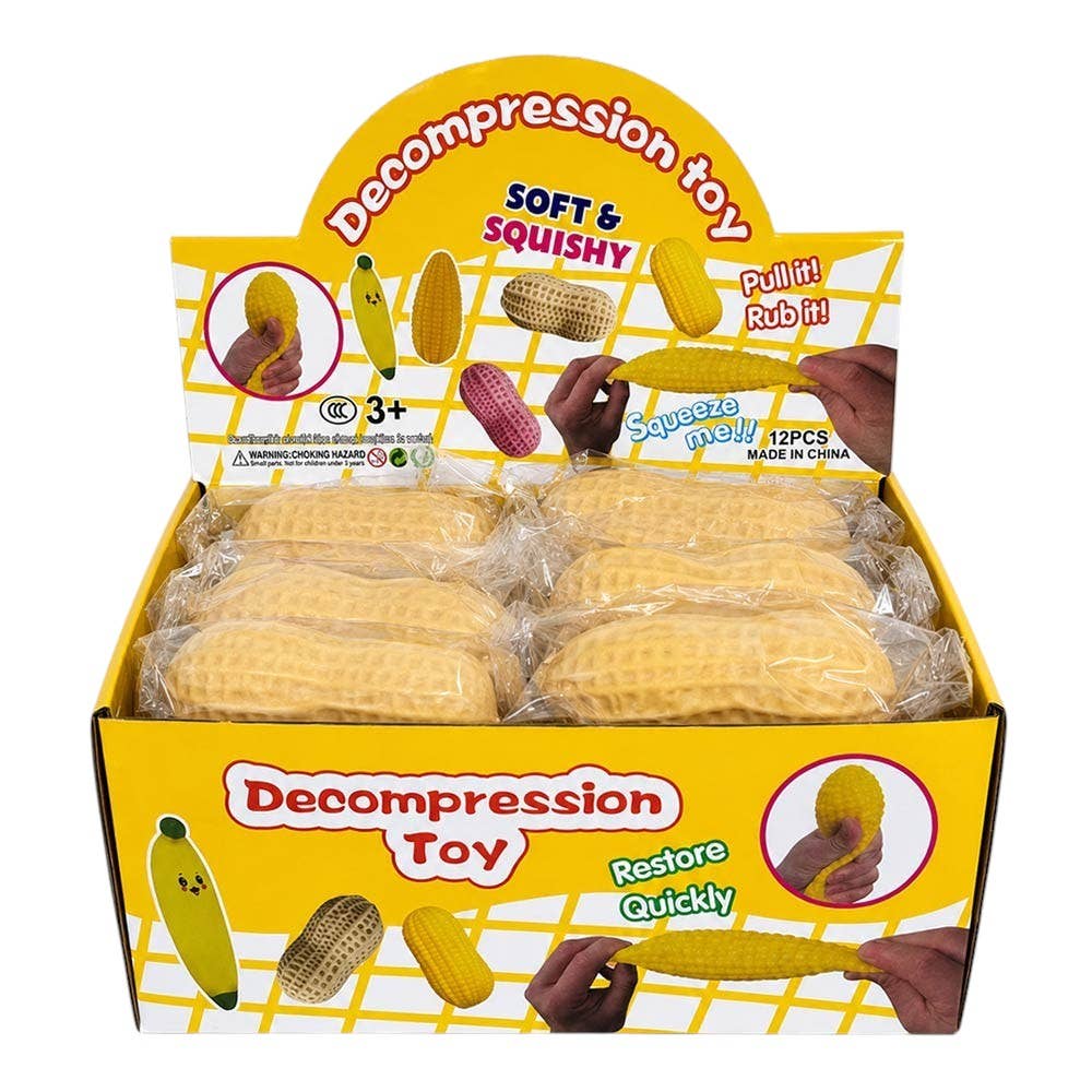 12PCS - Peanut Shaped Squishy Stress Relief Toy