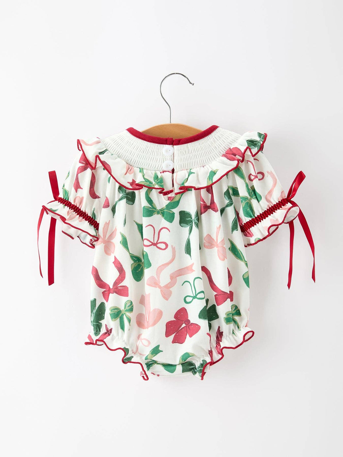 Holly Jolly Smocked Bubble Romper