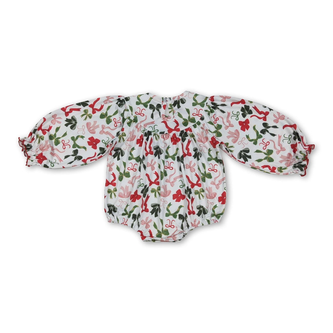Merry Christmas Bow Smocked Bubble