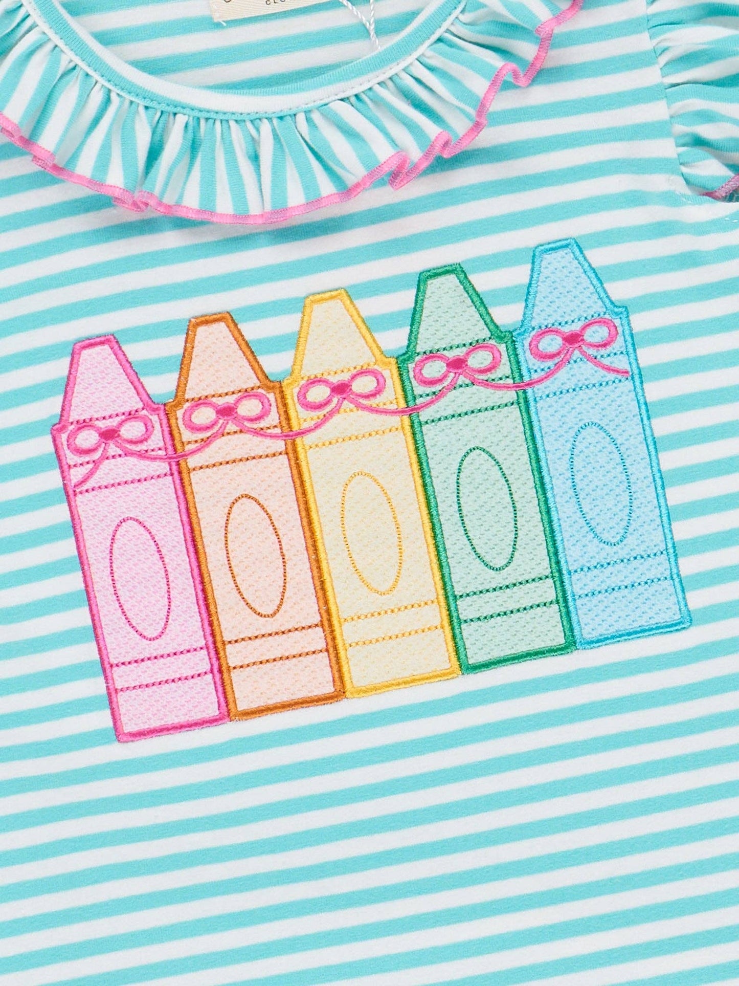 Color Me Happy Striped Crayon Cotton Outfit