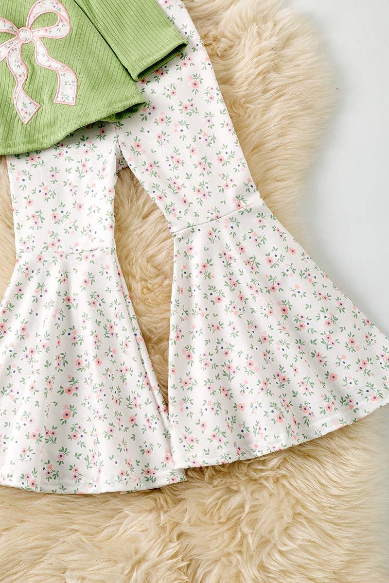 Green Bow Applique Tunic Set
