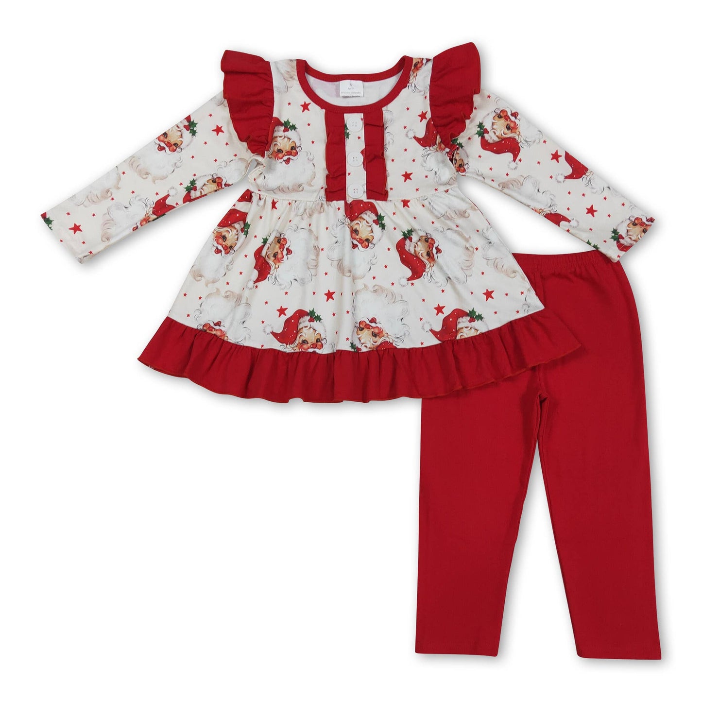 Red Ruffle Santa Pants Set
