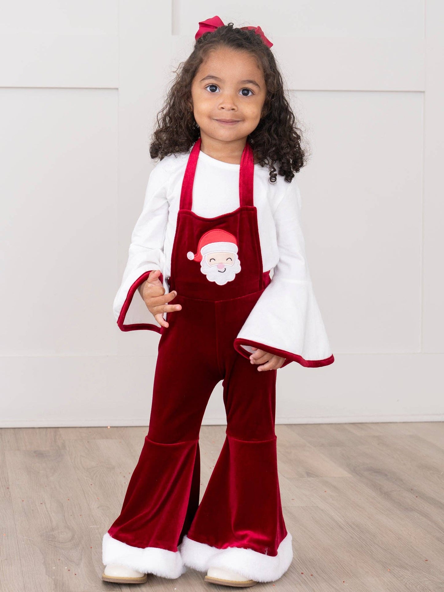 Jolly Santa Velvet Bell Bottom Outfit