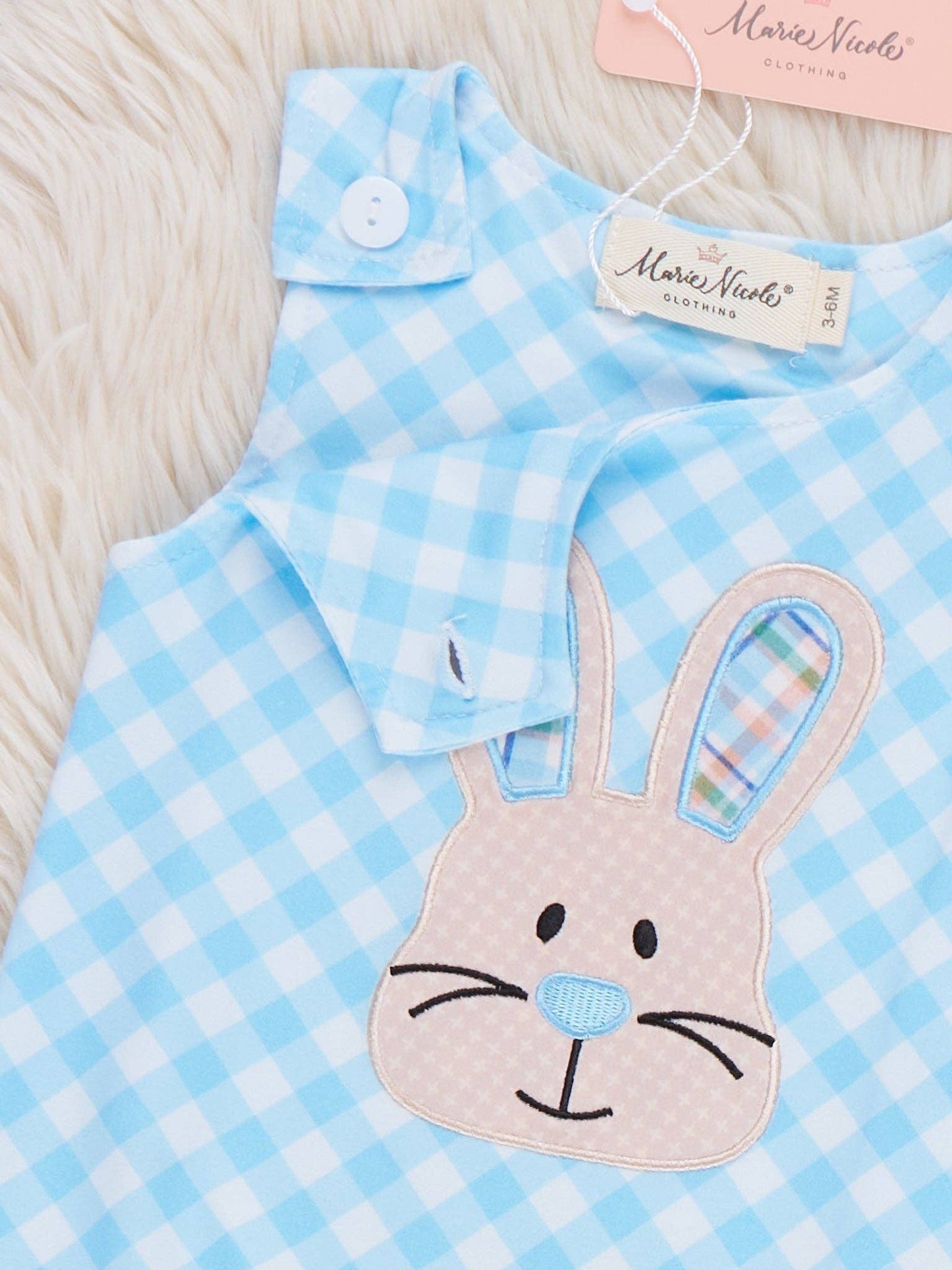 Bunny Square Play Embroidered Johnny