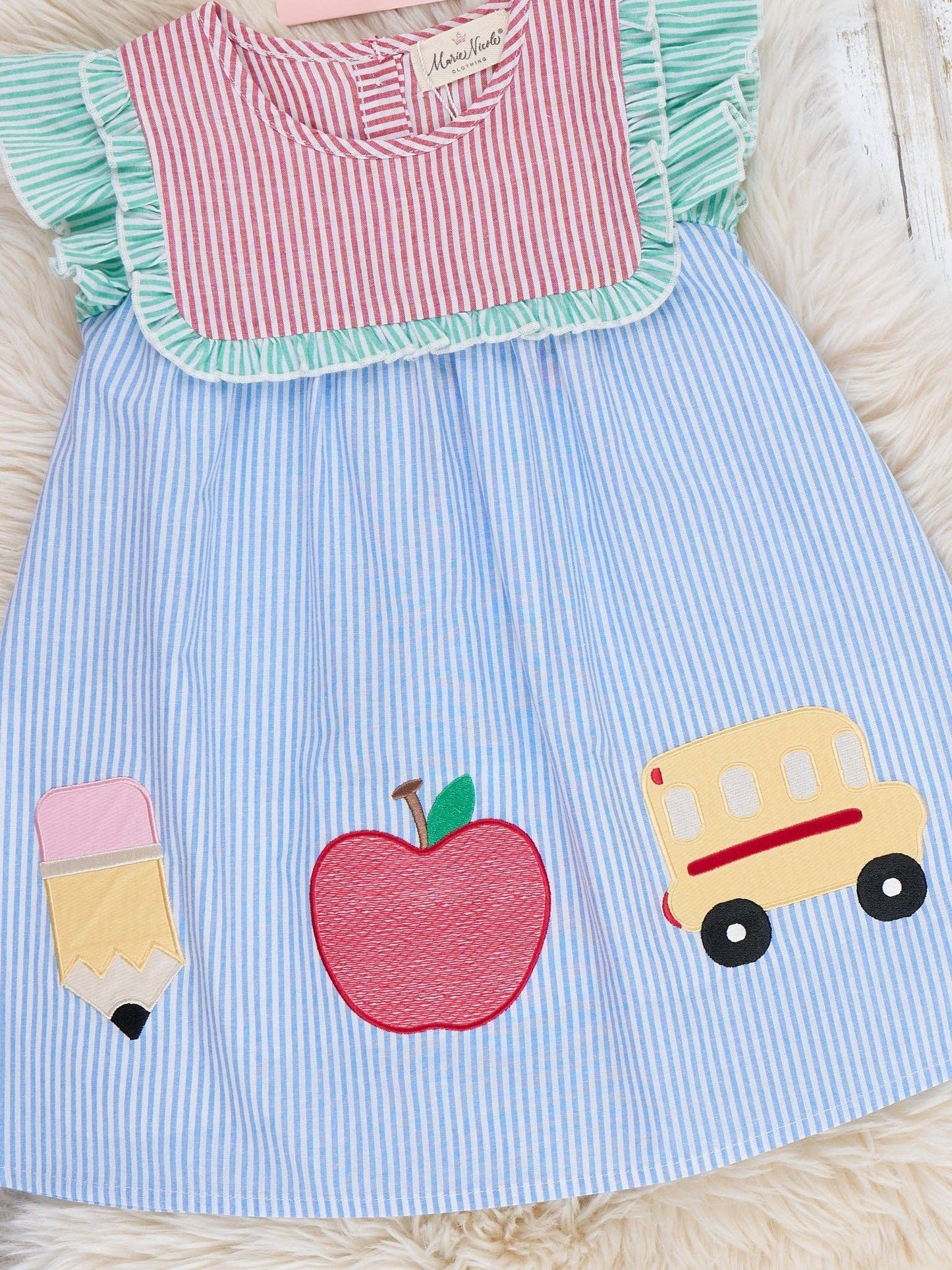 School Days Embroidered 100% Cotton Dress