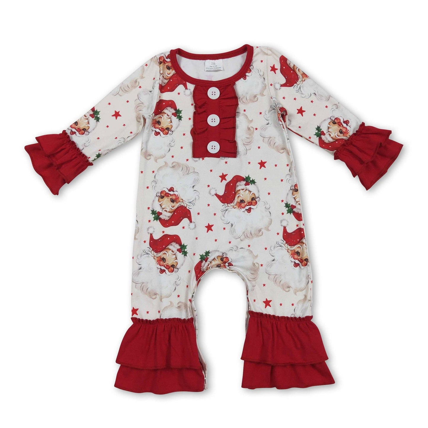 Red Ruffle Santa Romper