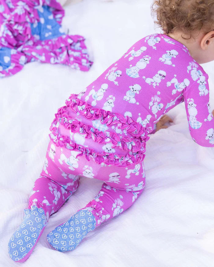 Gabi Ruffled Zippered Footie
