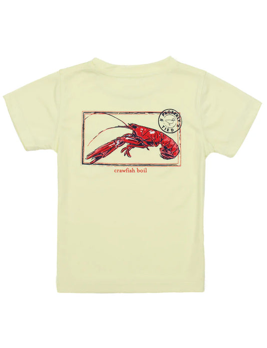 Boys Performance Tee Short Sleeve Crawfish Season - Light Yellow