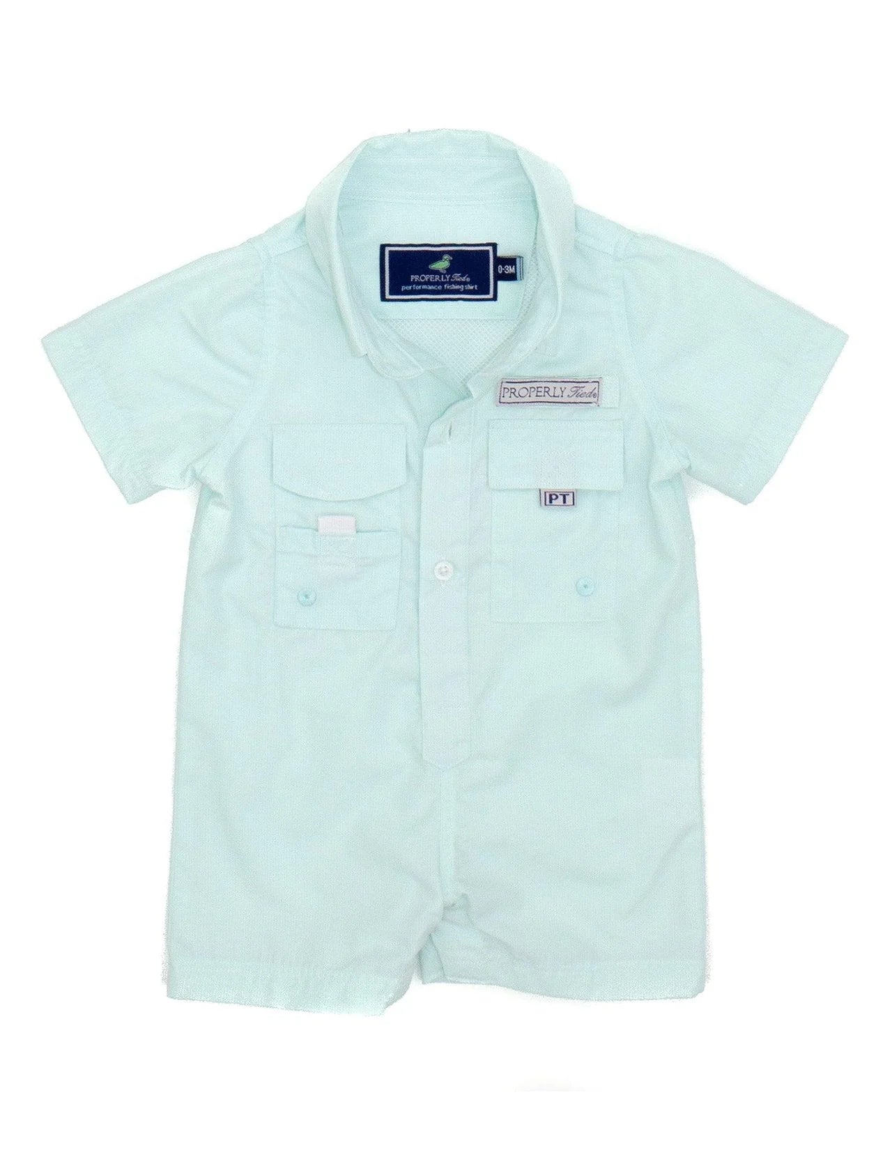 Baby Performance Fishing Shortall Seafoam