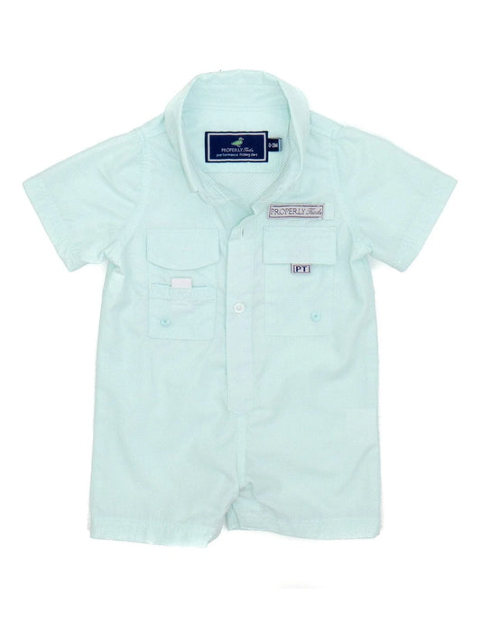 Baby Performance Fishing Shortall Seafoam