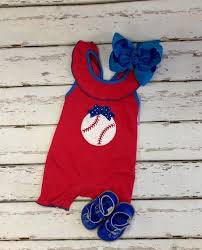 Baseball Girls App Romper