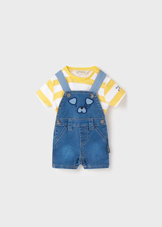 Yellow Denim Dungaree Set