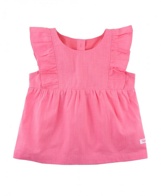 Rose Slub Ruffle Top