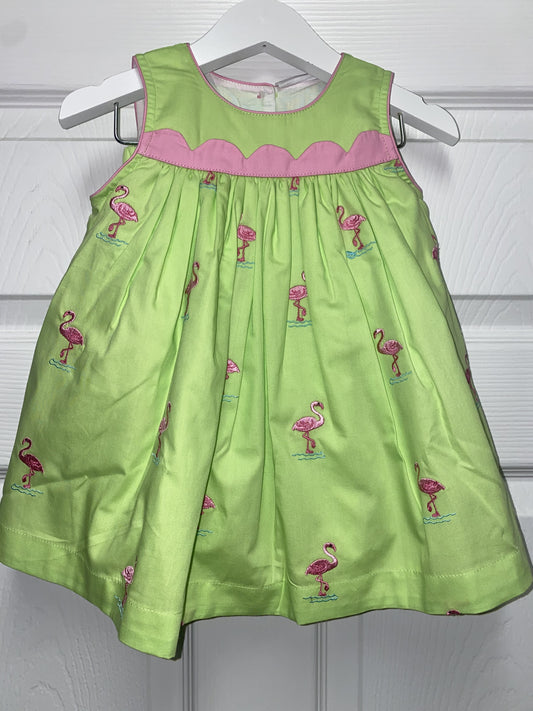 Flamingo All Over Empire Dress