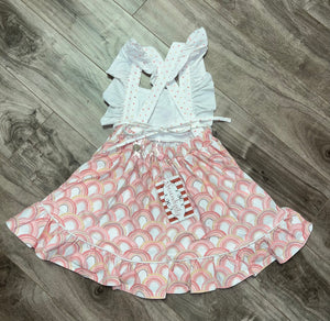 Embroidery Rainbow Pinafore Dress